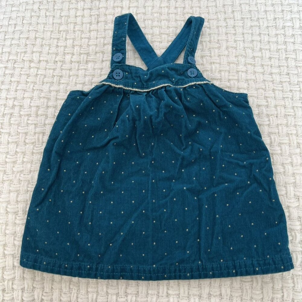 Carter's Teal And Gold Corduroy Pinafore